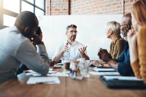 Group of colleagues in a meeting